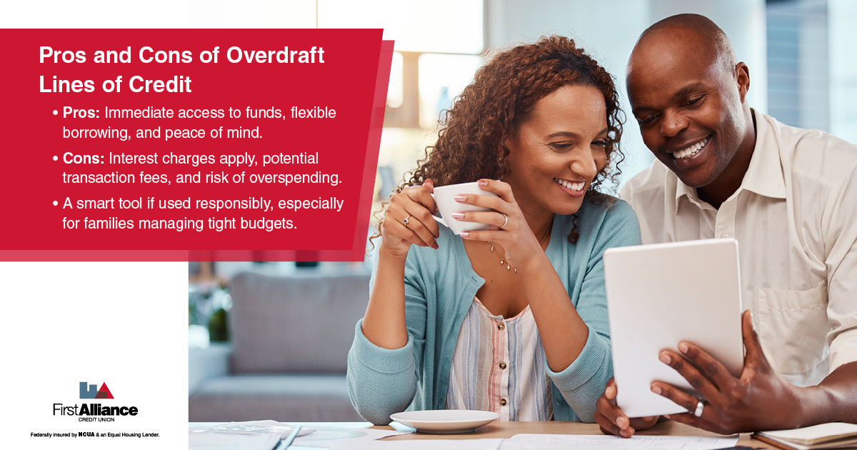 Overdraft Line of Credit - happy couple looking at their finances