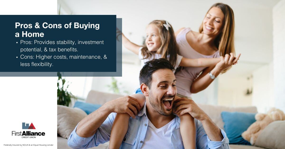Pros and Cons of Renting vs Buying a Home - a family playing in their new home