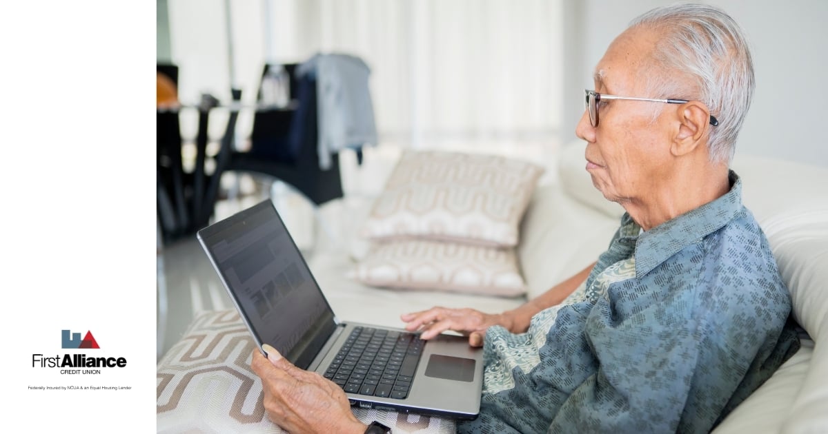 senior man on laptop