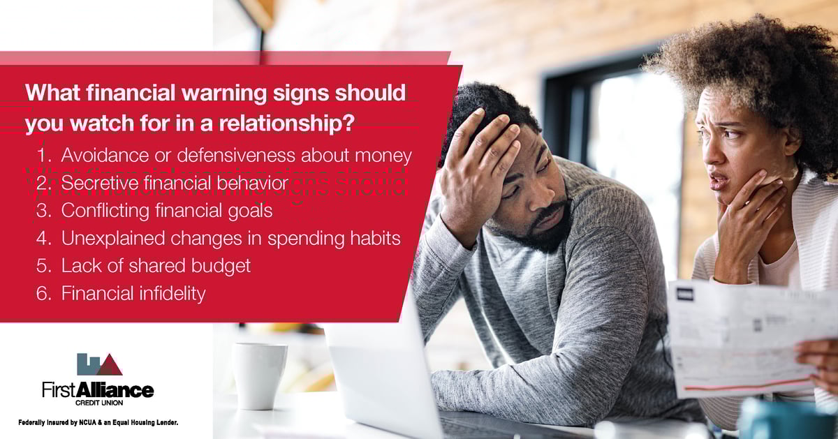 financial warning signs to watch for in a relationship