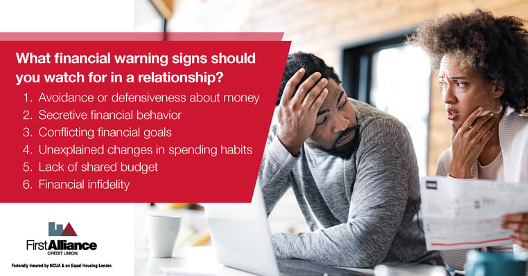 financial warning signs to watch for in a relationship