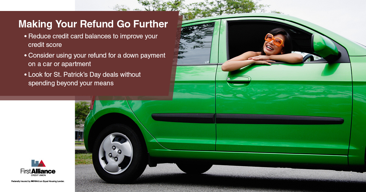 Tax Refund - a woman in a green car