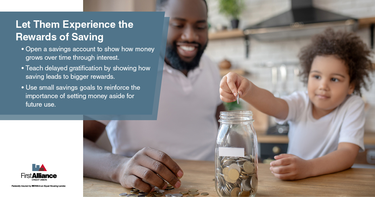 Teaching Kids money - a father and daughter saving money in a jar