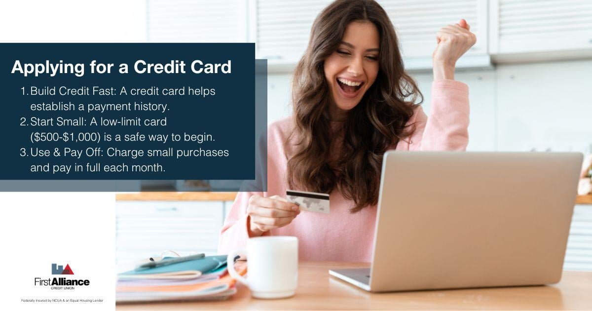 Dont Have a Credit Score - a woman happy with her credit card