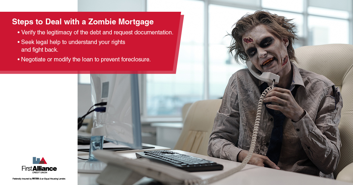 What is a Zombie Mortgage -  zombie answering the phone