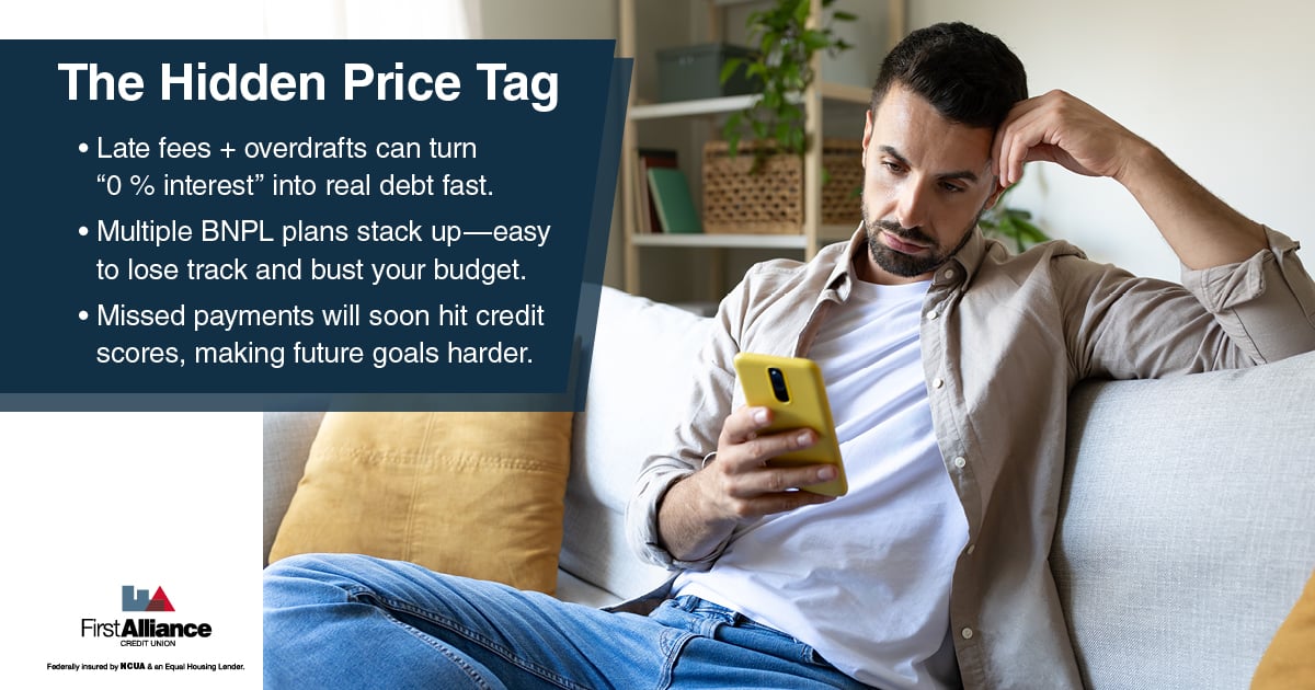 Buy now pay later - a man looking stressed