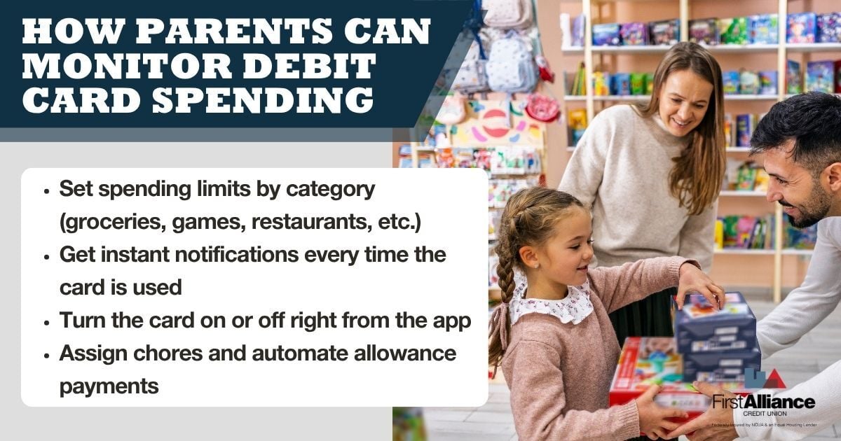 how parents can monitor kids spending with debit card