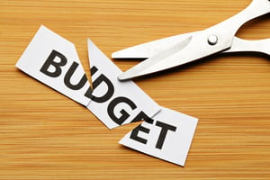Budget cut with scissors
