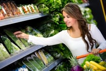 Woman shopping for groceries