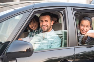 Family in car 