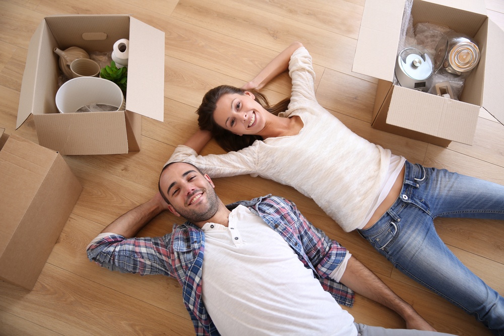 Couple moving