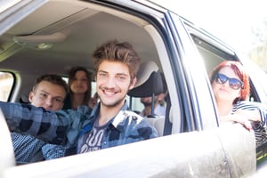 Young people on a road trip