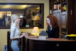 Woman getting customer service