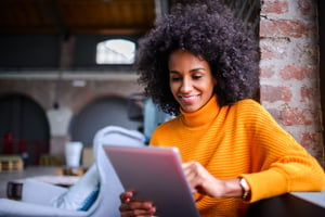 Woman applying for a loan