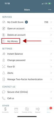 My Money Mobile App Access