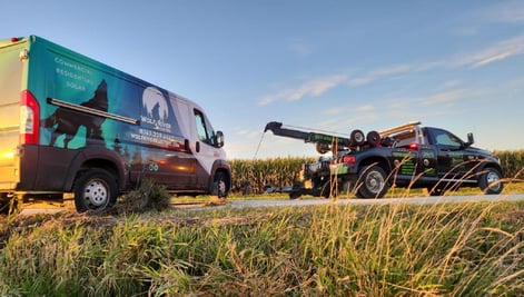 Logan Otomo using one of his trucks