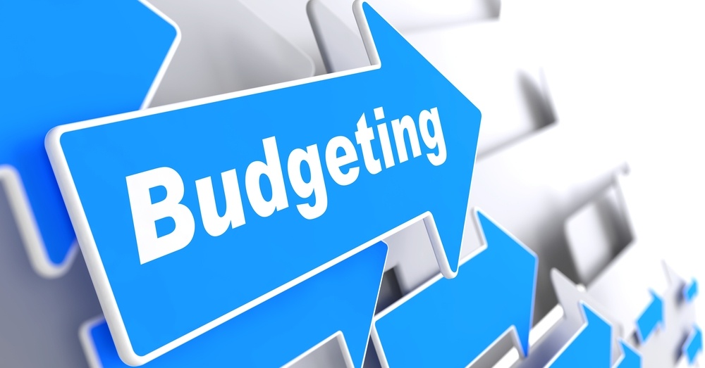 Budgeting - Business Concept. Blue Arrow with 
