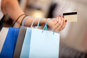 Shopping bags and credit card