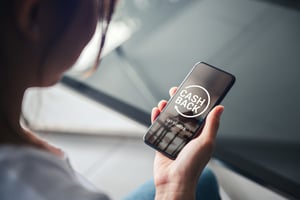 Woman looking at smartphone