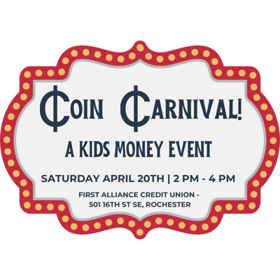 coin carnival a kids money event, first alliance credit union