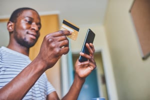 Student with credit card