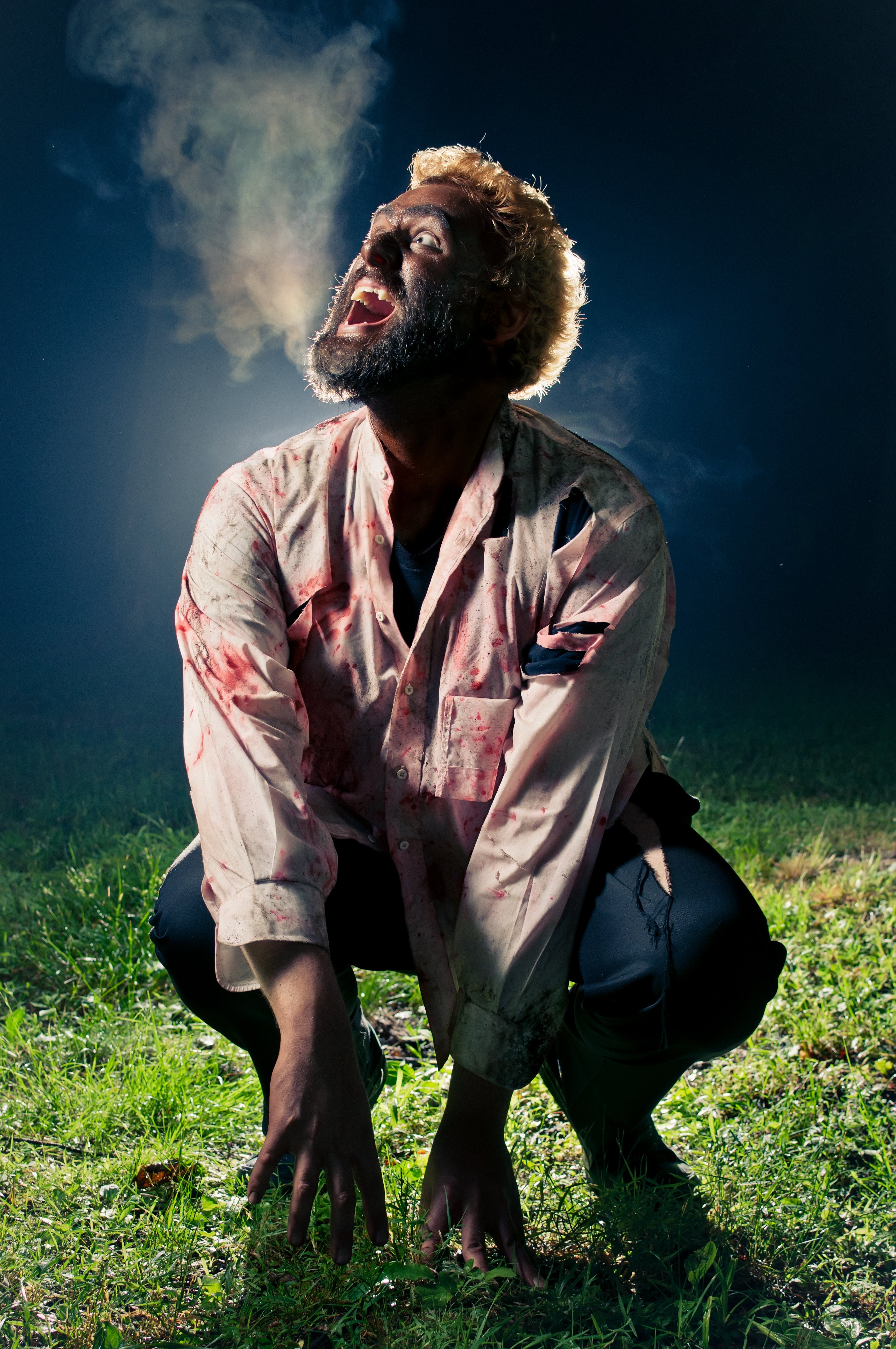 The Wolfman howling at the moon