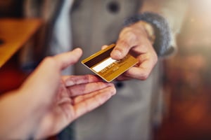 credit card in hand