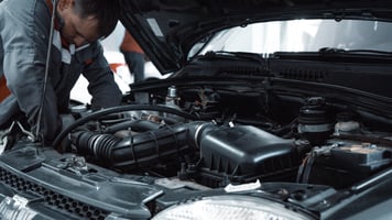 Mechanic repairing a car