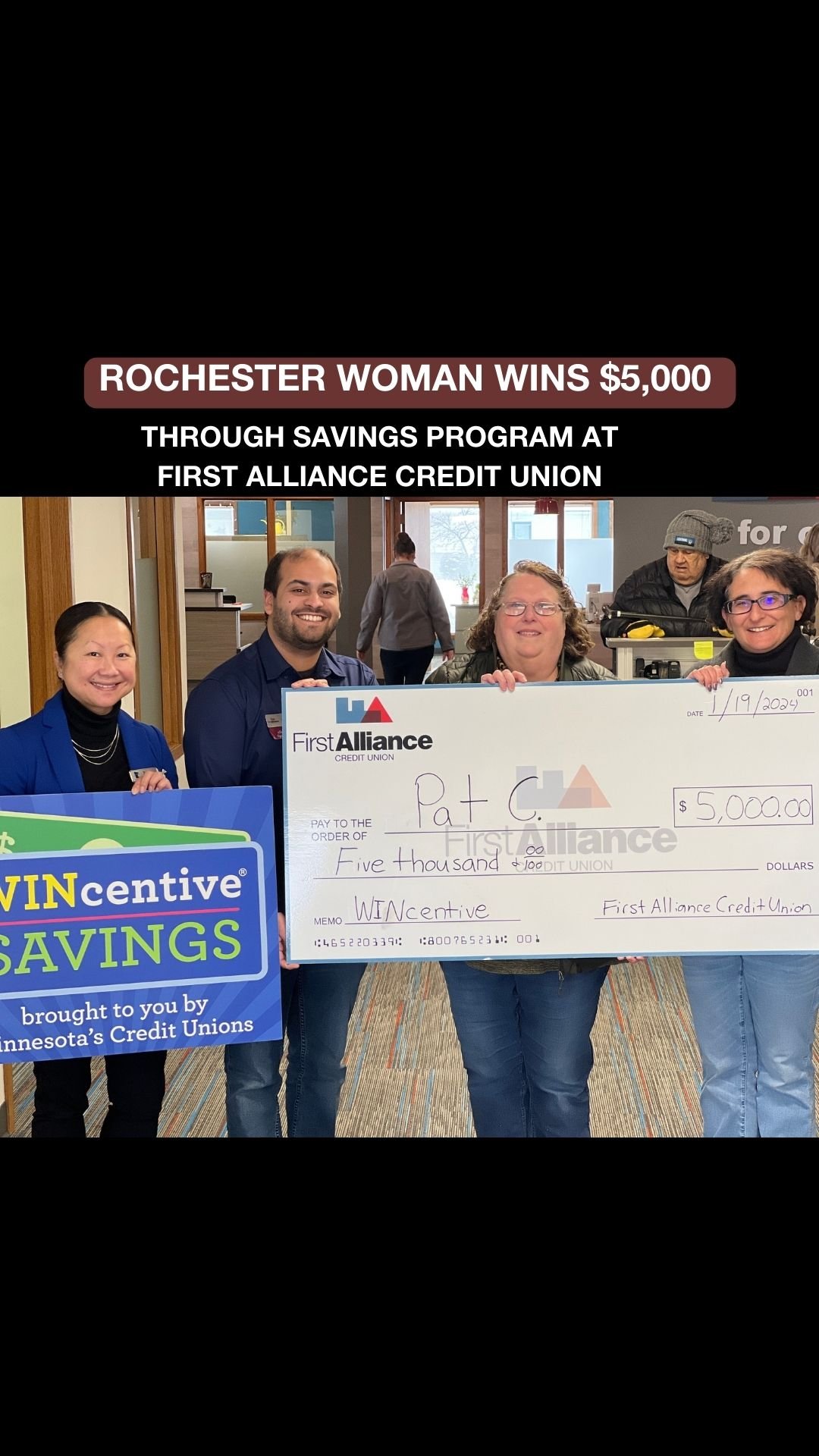 WINcentive Savings Winner at First Alliance Credit Union 