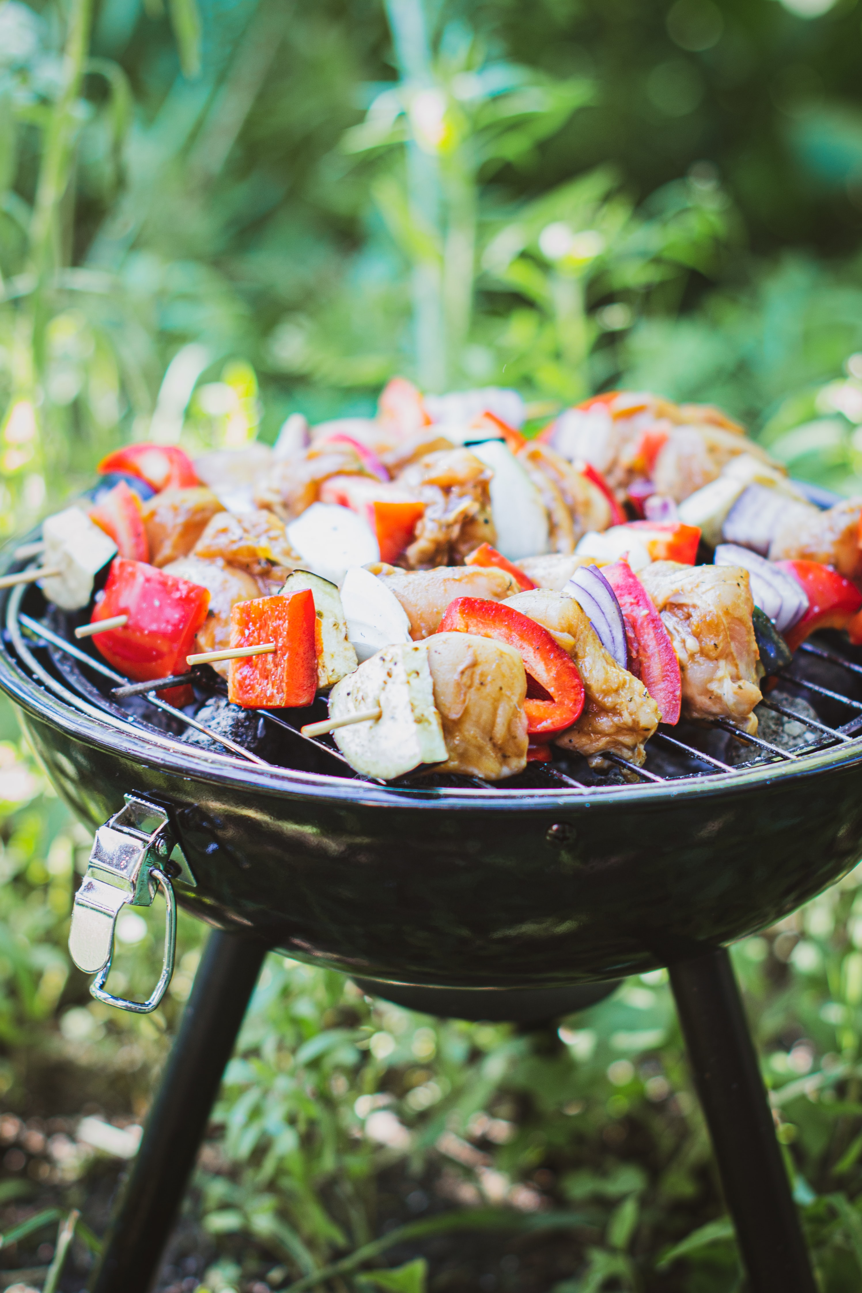 Kebabs on a grill