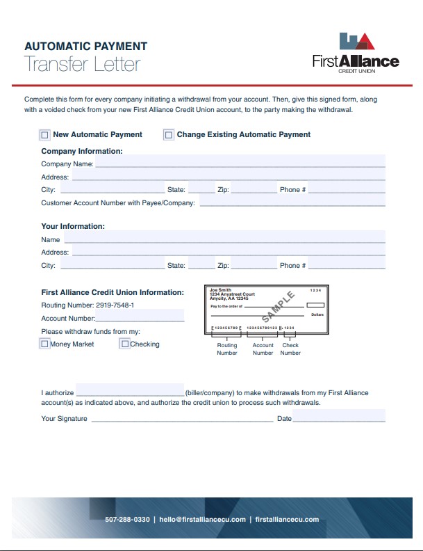 What’s in the First Alliance Credit Union Switch Kit?