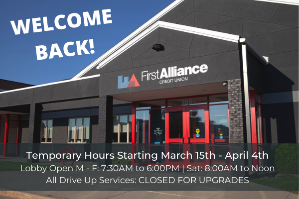 320 alliance place ne branch reopening first alliance credit union